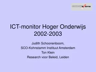 ict monitor hoger onderwijs 2002 2003