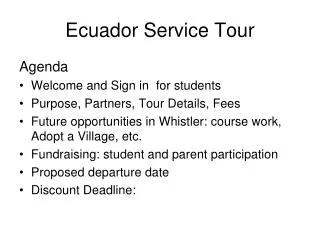 Ecuador Service Tour