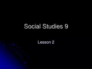 Social Studies 9