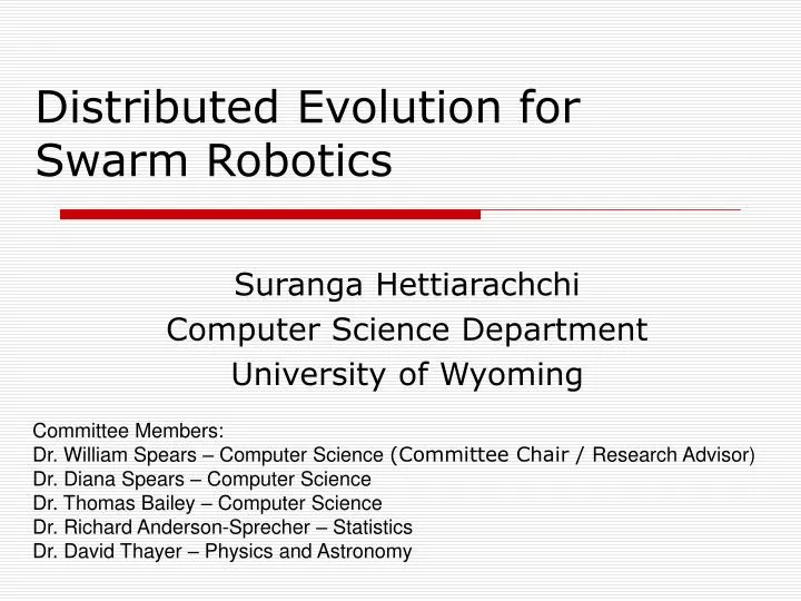 distributed evolution for swarm robotics