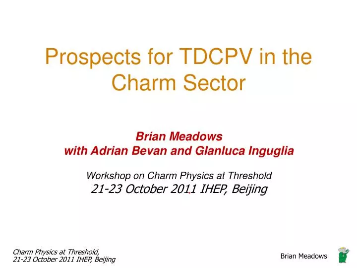 prospects for tdcpv in the charm sector