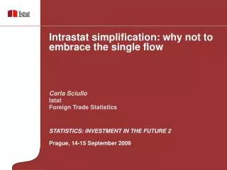 STATISTICS: INVESTMENT IN THE FUTURE 2 Prague, 14-15 September 2009