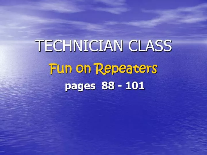 technician class