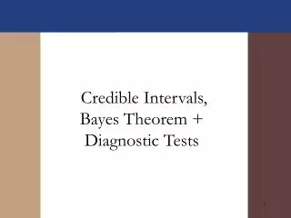 Credible Intervals, Bayes Theorem + Diagnostic Tests