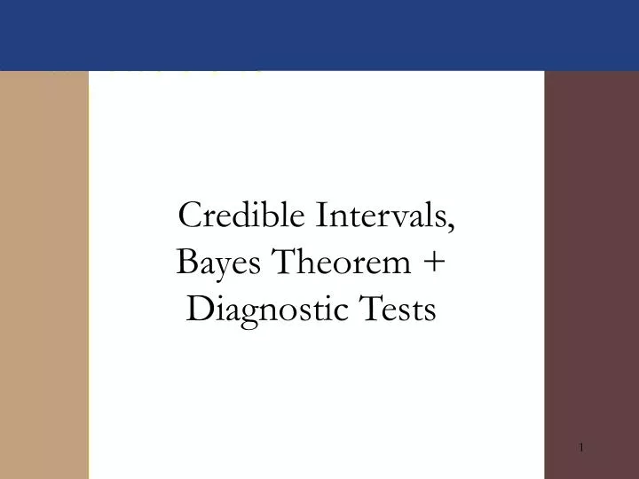 credible intervals bayes theorem diagnostic tests