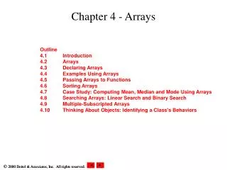 Chapter 4 - Arrays