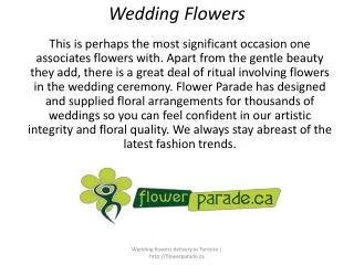Wedding Flowers Delivery in Toronto