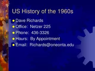 US History of the 1960s