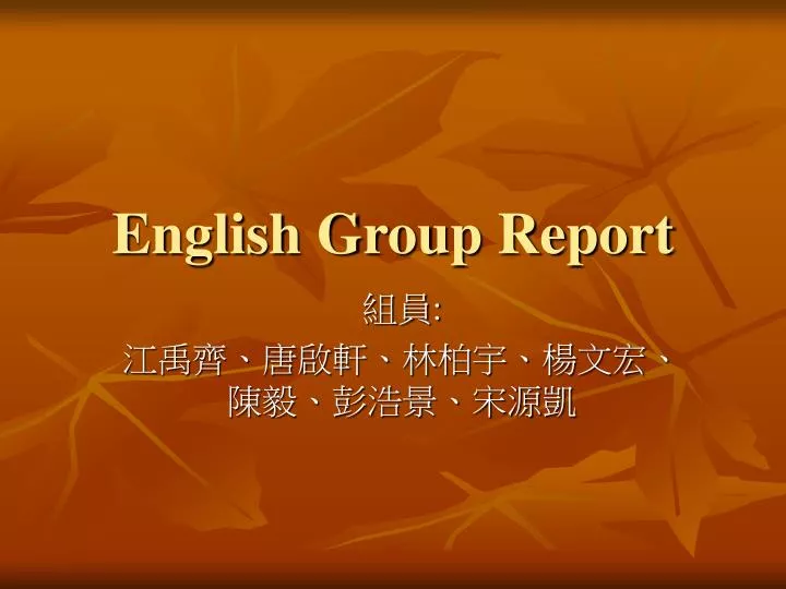 english group report