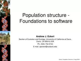 Population structure - Foundations to software