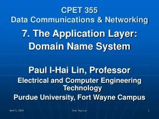 CPET 355 Data Communications &amp; Networking