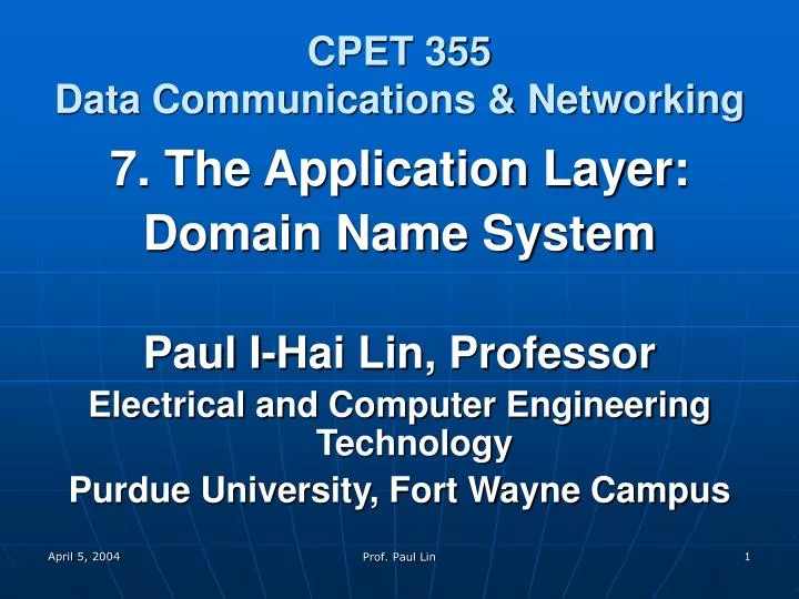 cpet 355 data communications networking