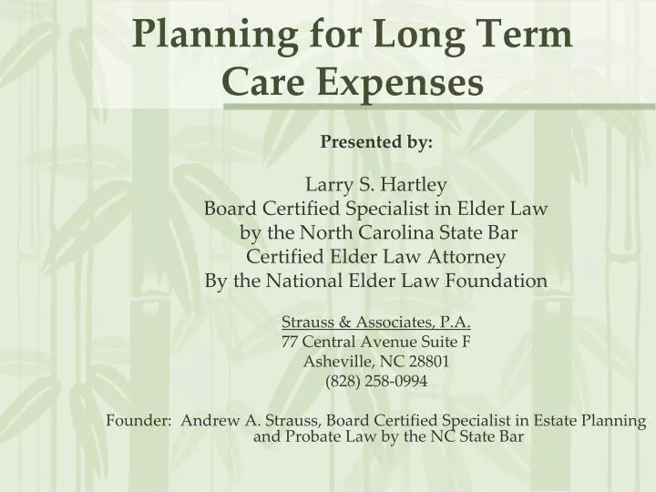 planning for long term care expenses