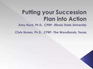 Putting your Succession Plan into Action