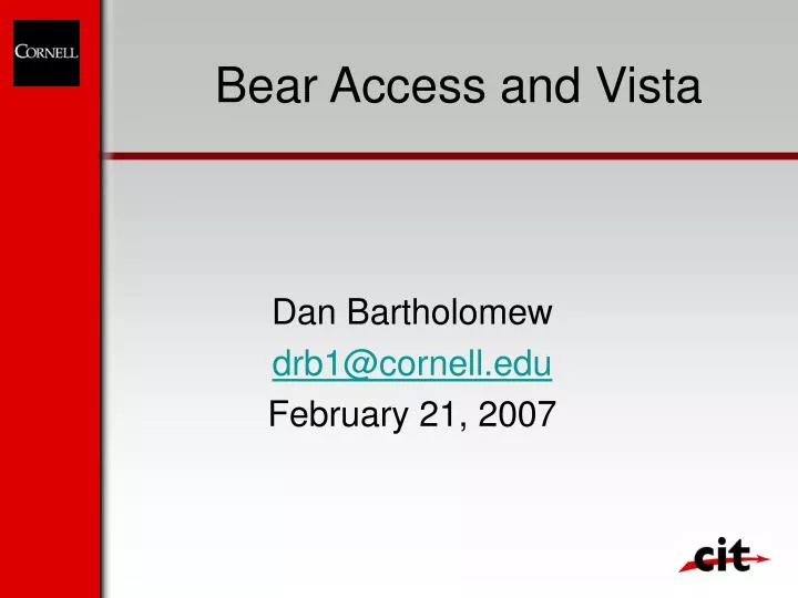 bear access and vista