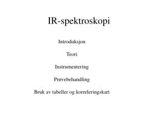 ir spektroskopi