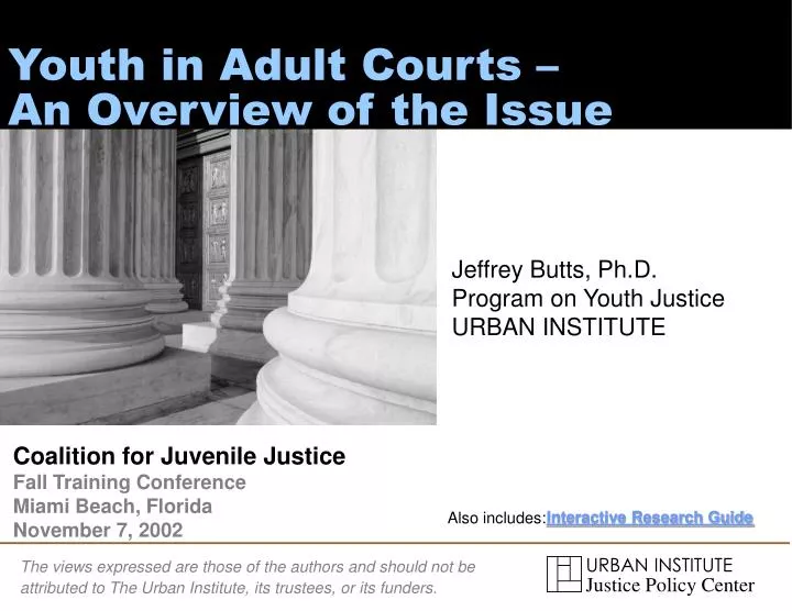 youth in adult courts an overview of the issue