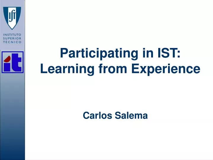participating in ist learning from experience