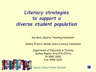 Literacy strategies to support a diverse student population