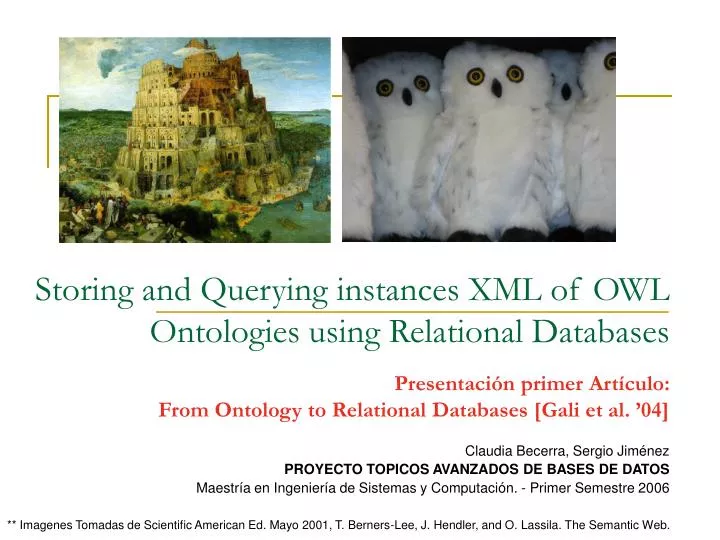 storing and querying instances xml of owl ontologies using relational databases