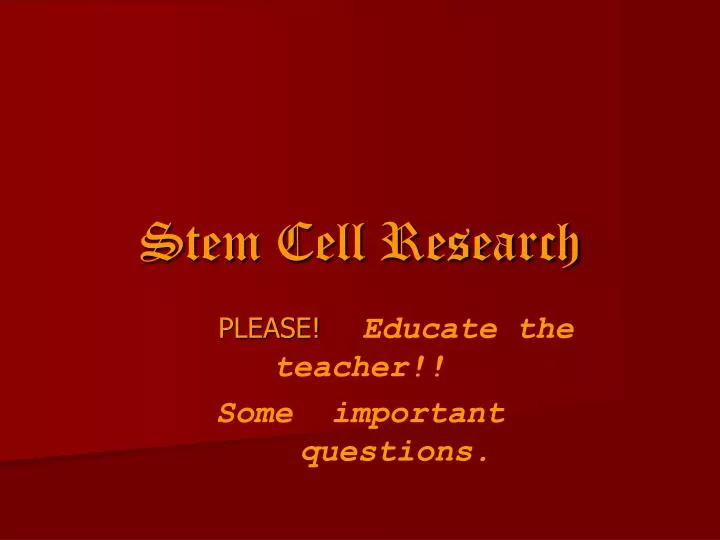 stem cell research