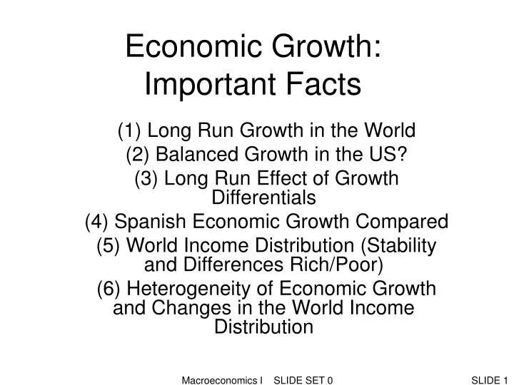 economic growth important facts