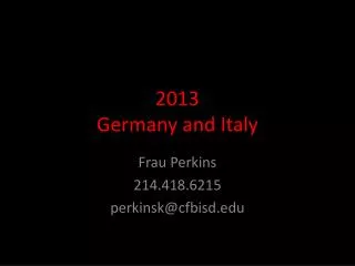 2013 Germany and Italy