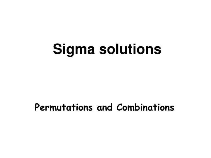 sigma solutions