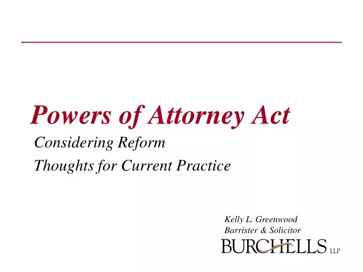 powers of attorney act