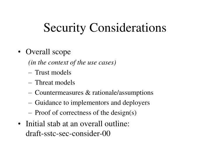 security considerations