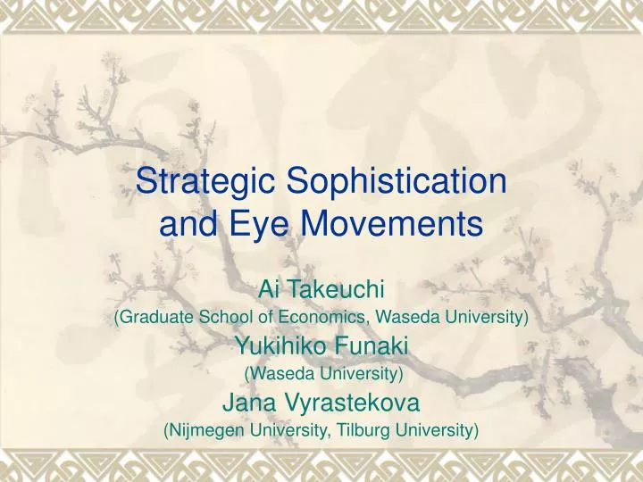 strategic sophistication and eye movements