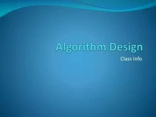 Algorithm Design