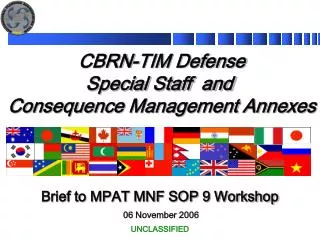 CBRN-TIM Defense Special Staff Annex