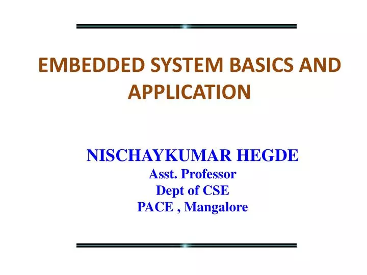 embedded system basics and application