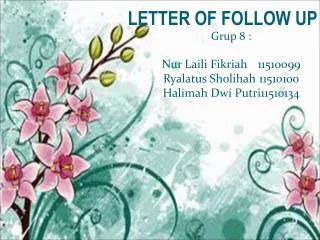 LETTER OF FOLLOW UP
