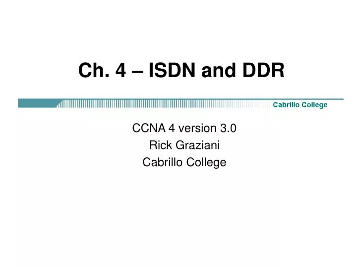 ch 4 isdn and ddr