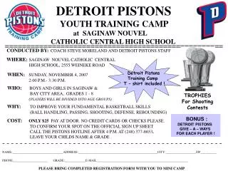 DETROIT PISTONS YOUTH TRAINING CAMP at SAGINAW NOUVEL