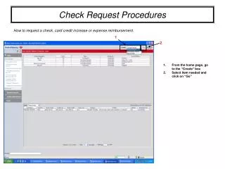 Check Request Procedures