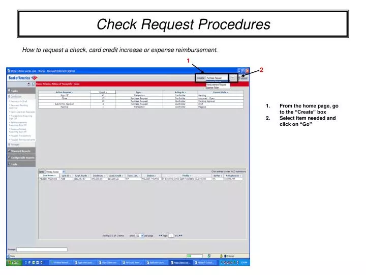 check request procedures
