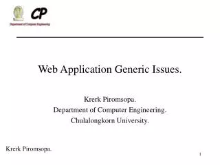 Web Application Generic Issues.