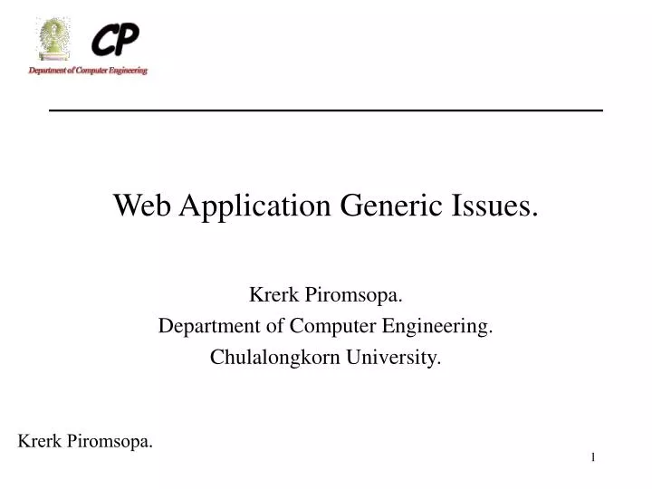 web application generic issues