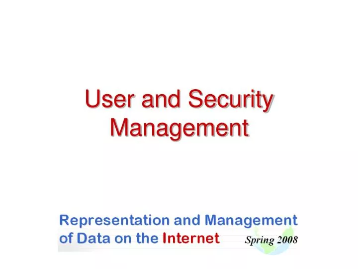 user and security management