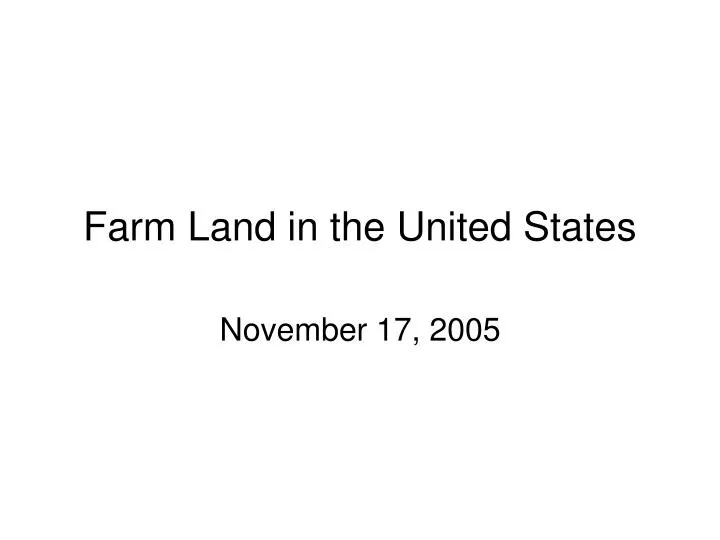 farm land in the united states