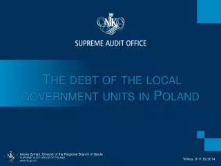 The d ebt of the local government units in Poland