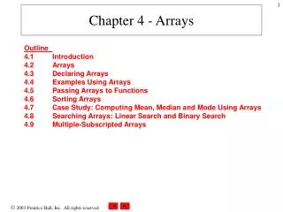 Chapter 4 - Arrays