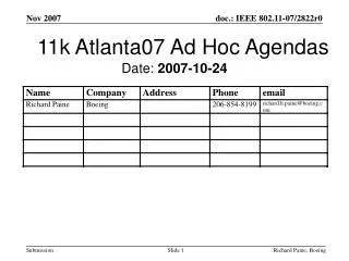 11k Atlanta07 Ad Hoc Agendas
