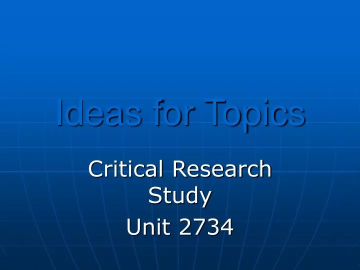 ideas for topics