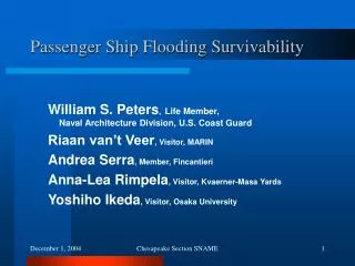 Passenger Ship Flooding Survivability