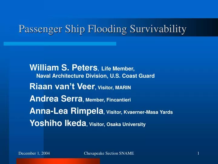 passenger ship flooding survivability
