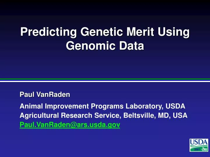 predicting genetic merit using genomic data
